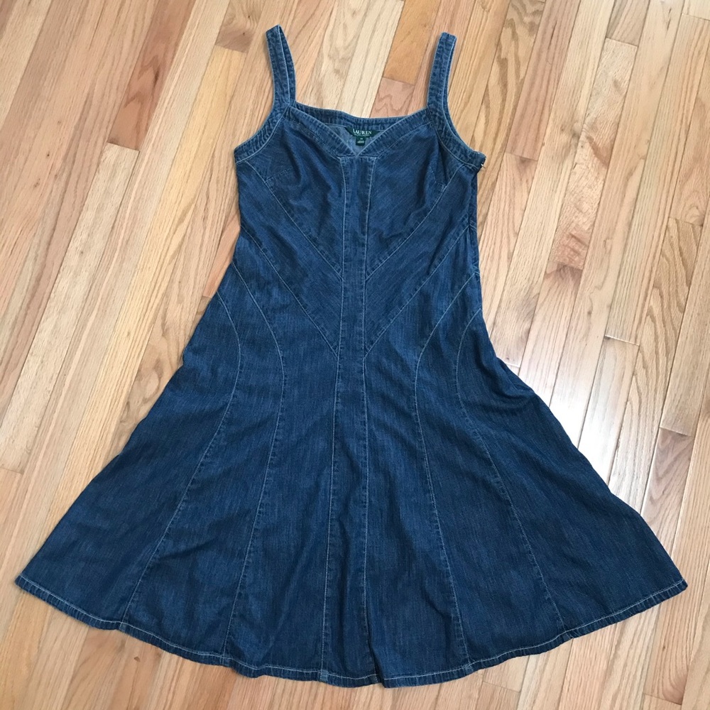 LAUREN Ralph Lauren Green Label Denim Flared Dress